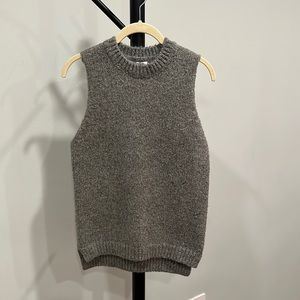 Glamorous “life of the party” grey women’s sleeveless sweater (s)